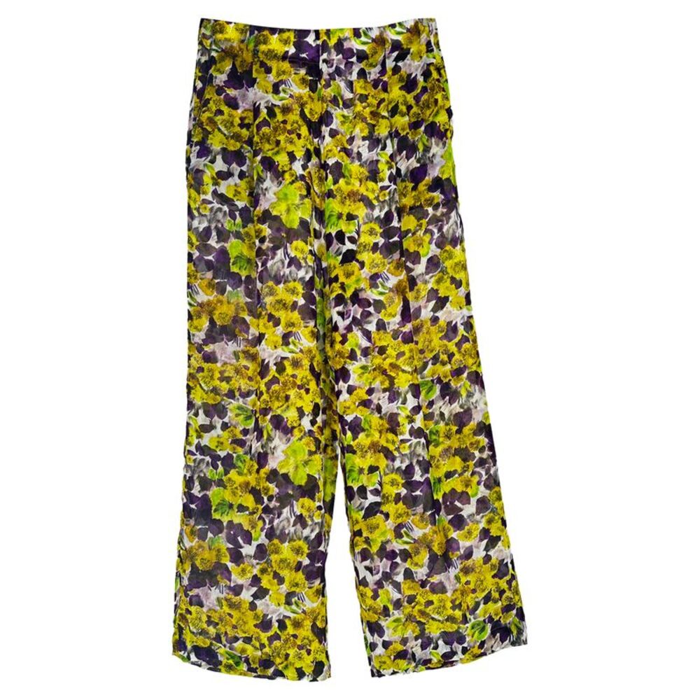 Dries Van Noten Floral Wide Leg Pants in Multicolor Viscose